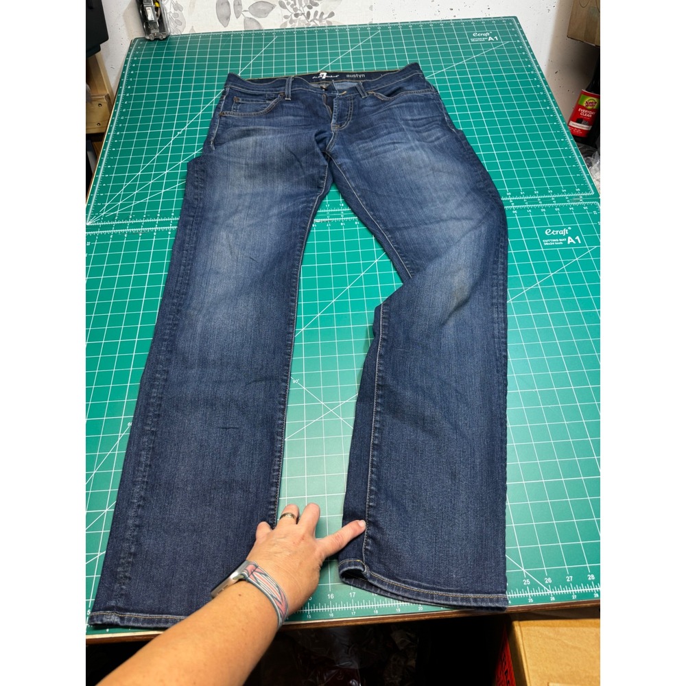 7 For All Mankind Austyn Relaxed Straight Leg Jeans Dark Wash Mens 32